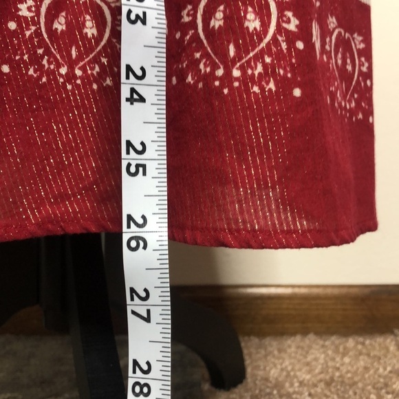 BCBG Maxazria red and gold bohemian style wrap skirt size XS - Picture 12 of 12
